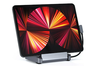 Satechi Aluminum Stand Hub – 7‑i‑1 Space Gray Dock med Ergonomisk Höjd för MacBook & iPad