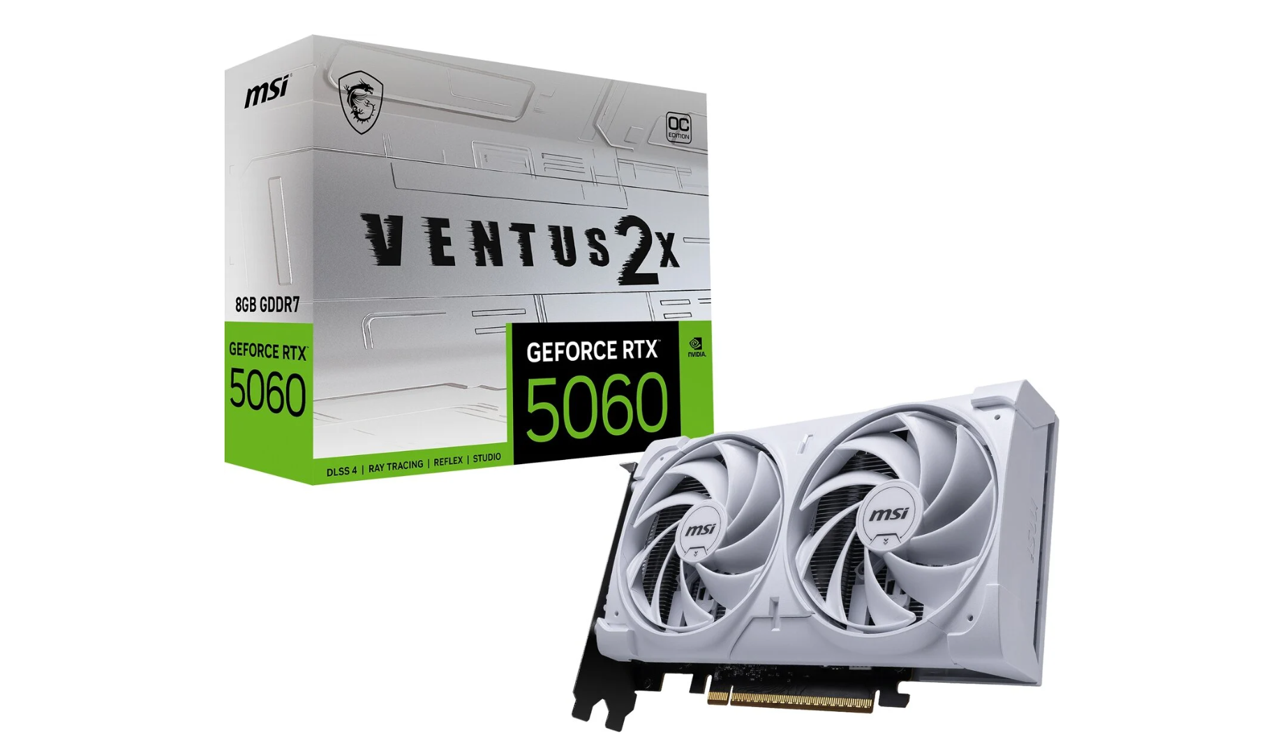 MSI GeForce RTX 5060 8G VENTUS 2X OC WHITE – Vit Dual‑Fan GPU med Ada Lovelace & 8 GB GDDR6
