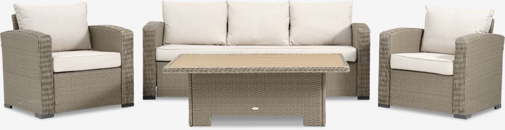 STAVERN Loungeset 5-sits – Naturlig Rotlook för Trädgård & Uteplats