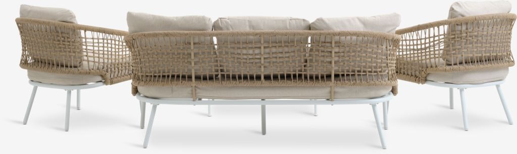 DYVIG Loungeset 5-sits – Snabbtorkande Vit Utomhussoffa i Modern Design