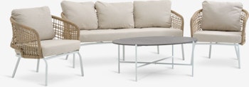 DYVIG Loungeset 5-sits – Snabbtorkande Vit Utomhussoffa i Modern Design