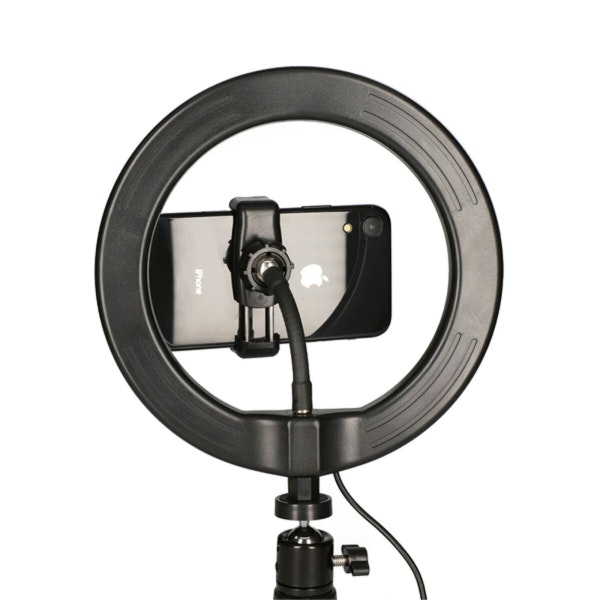 KSIX Studio Live LED Stativ – Bärbart, 14W, Justerbar Färgtemperatur – Svart