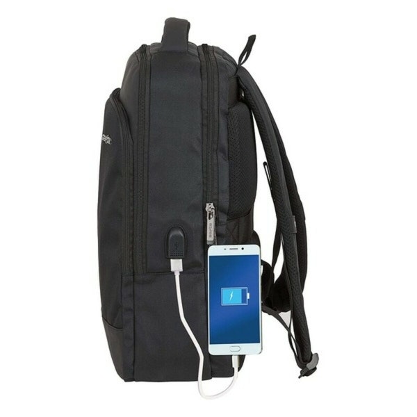 Safta Business Ryggsäck – Svart Laptop- & Surfplatteväska med USB-uttag (15,6")