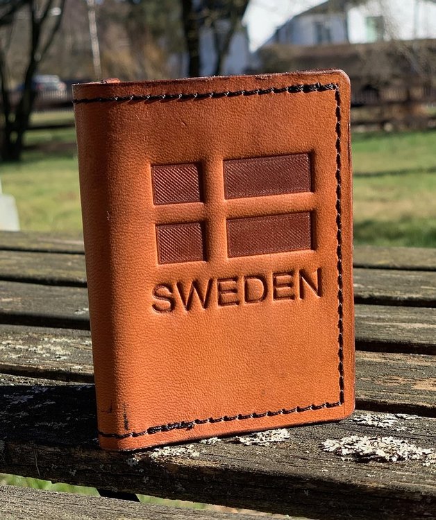 Läderplånbok "Sweden"