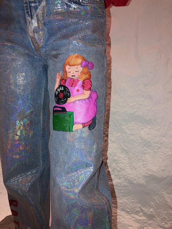 Girl with skeletons in her closet Jeans, silver