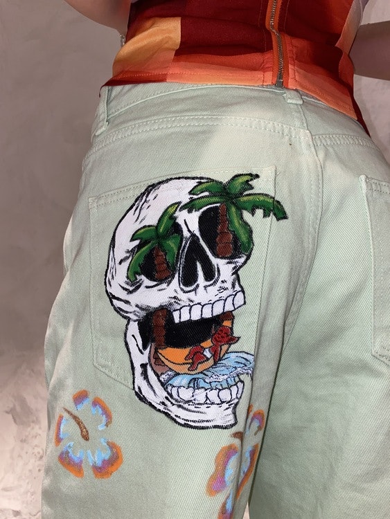 Tropic Like It's Hot Jeans, Mint Green