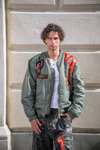 Lavishly Camouflaged Bomber Jacket