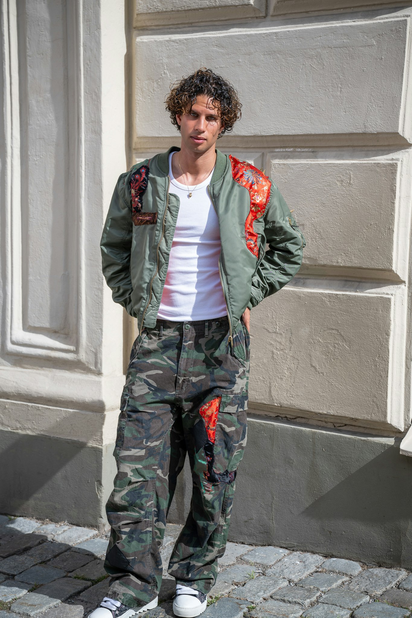 Lavishly Camouflaged Bomber Jacket