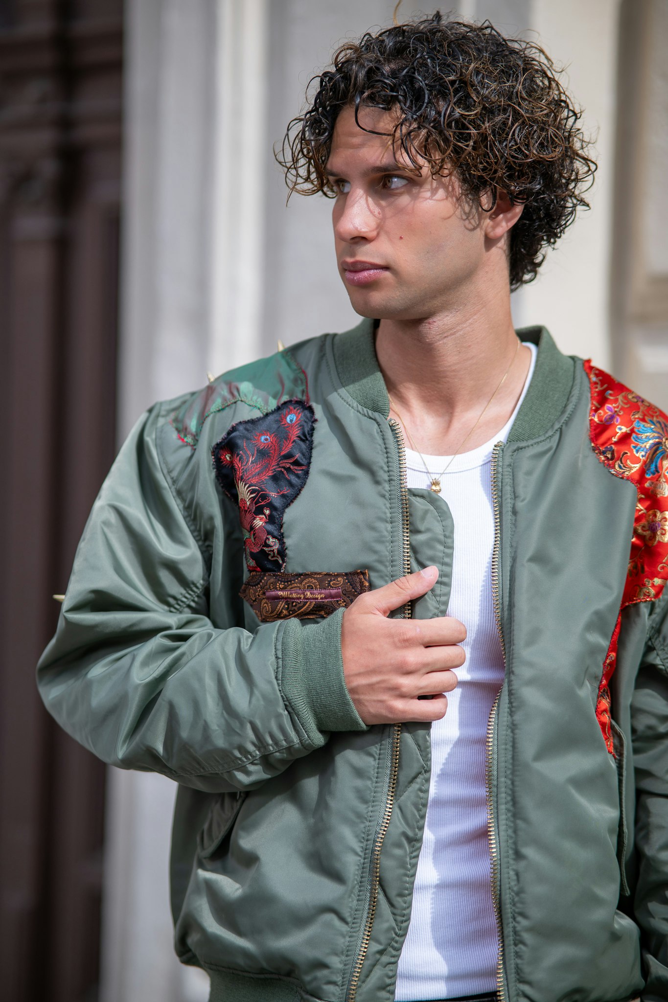 Lavishly Camouflaged Bomber Jacket
