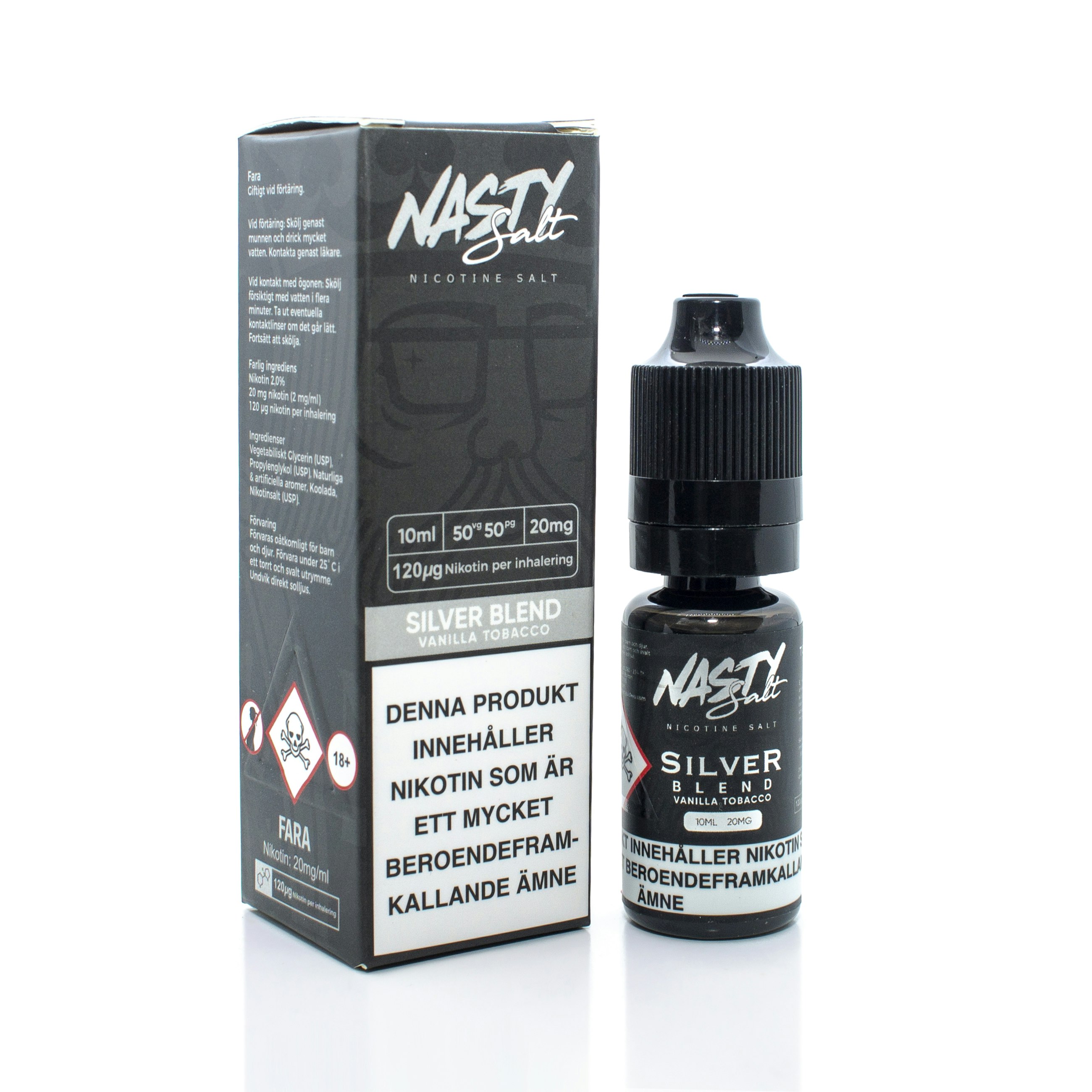 Nasty Juice silver blend vanilj custard vaniljsås mtl 10ml 20mg nikotinsalt nicsalt ejuice e-juice nikotin vape vejp