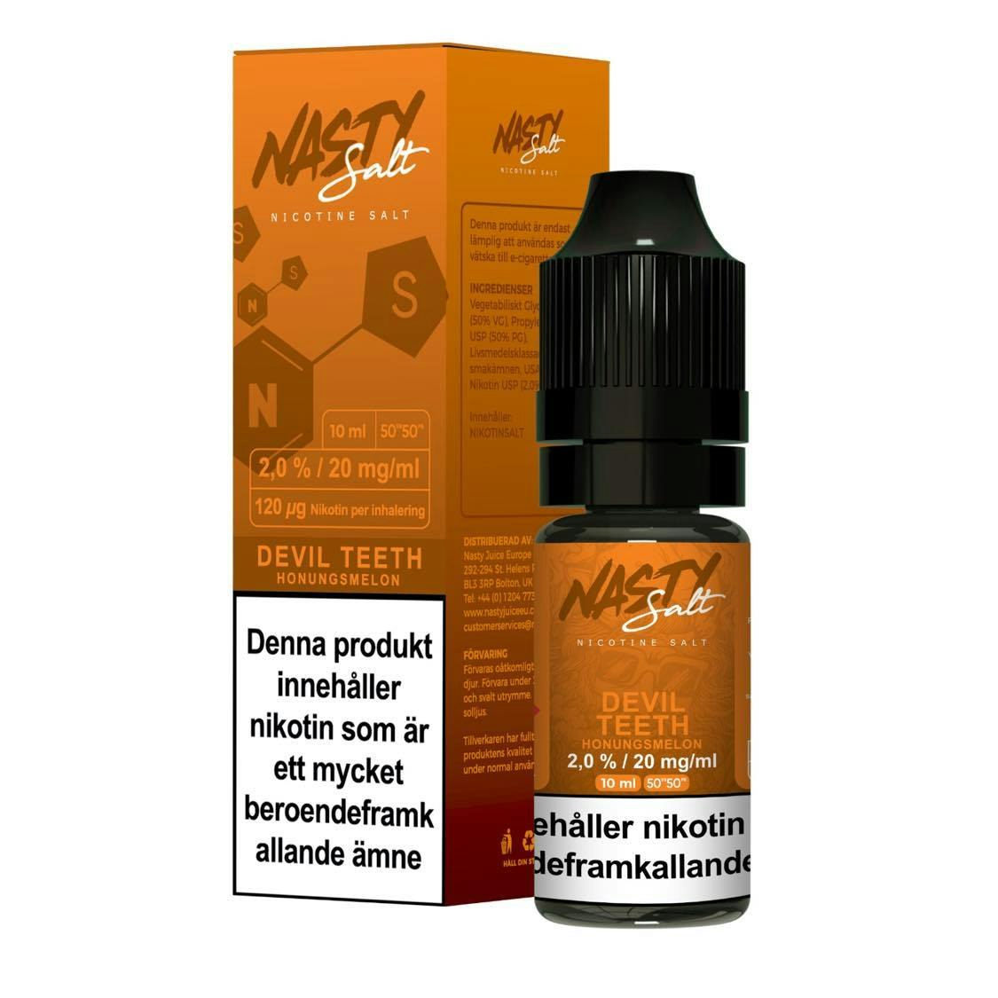 Nasty Juice  devil teeth honungsmelon mtl 10ml 20mg nikotinsalt nicsalt ejuice e-juice nikotin vape vejp