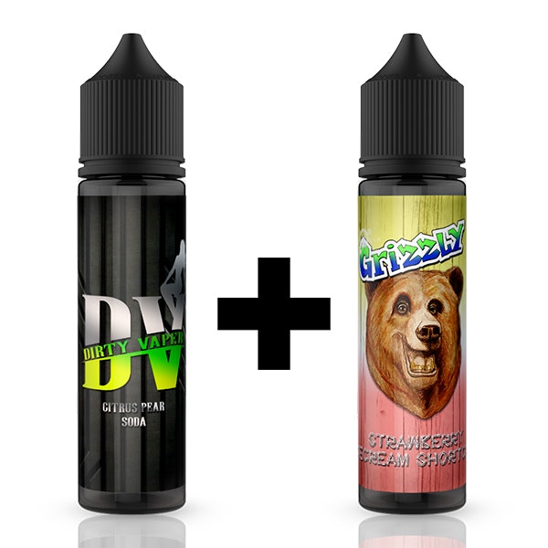 Dirty Vaper - Citrus Pear Soda + Grizzly Vapor - Strawberry Icecream Shortcake (Shortfill)