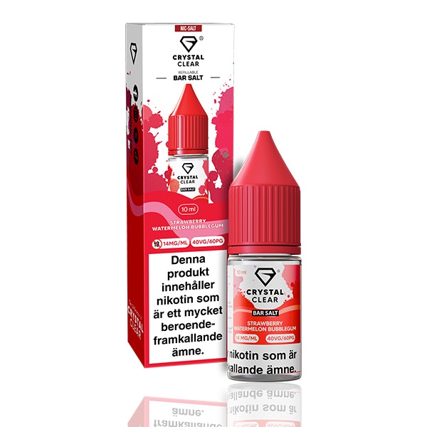 Crystal Clear - Strawberry Watermelon Bubblegum  (10ml, 14mg nikotinsalt)