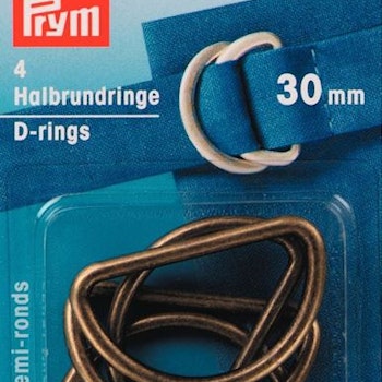 D-ring antik mässing