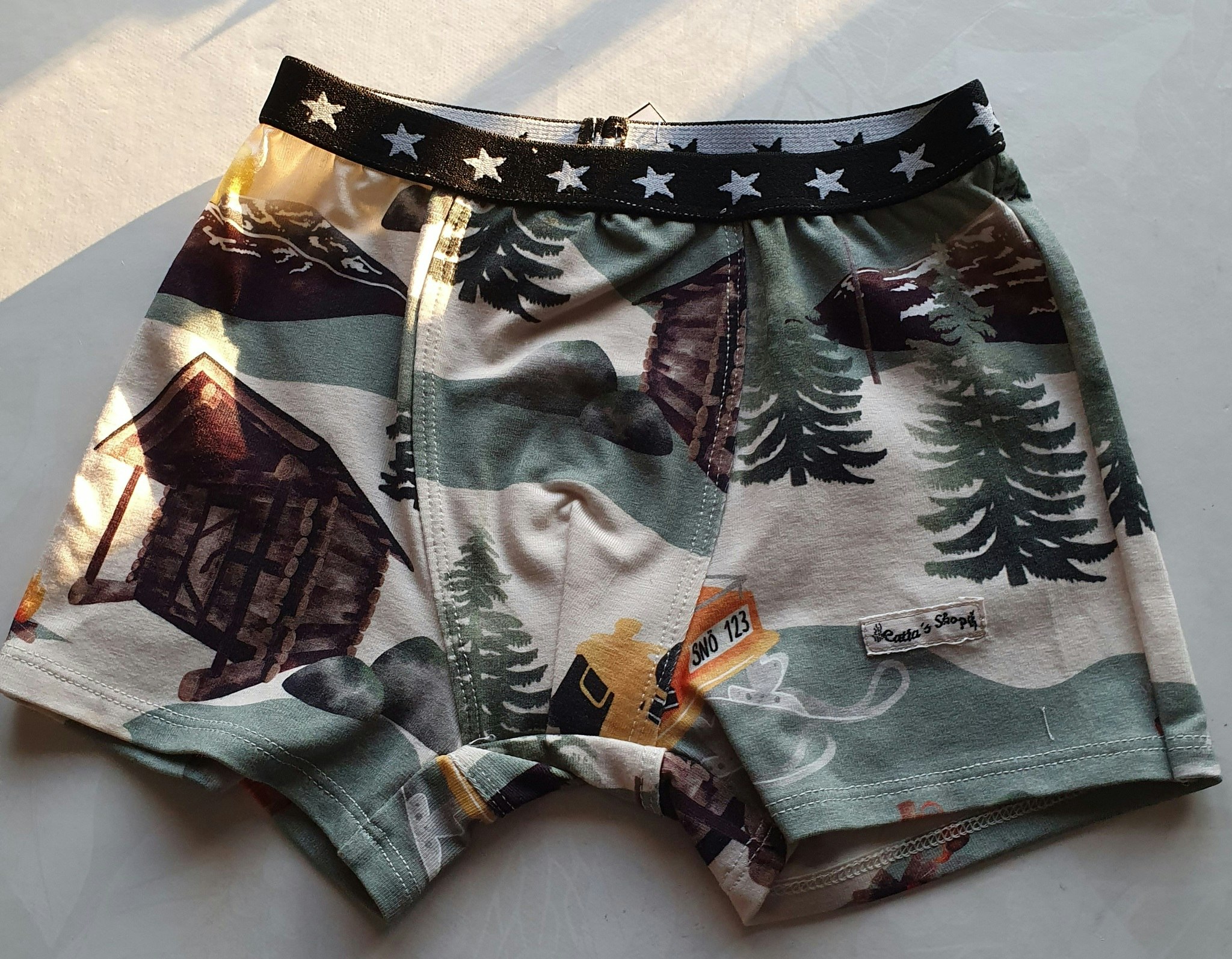 Boxerkalsong  Ockelbo skoter (Oliv) "ekologisk"