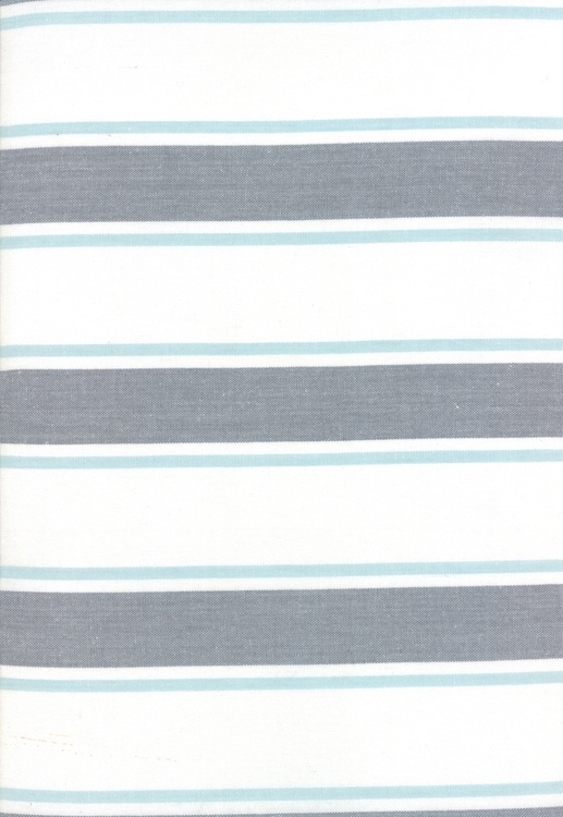 Toweling-grå/hvit med turkis stripe
