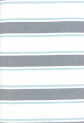 Toweling-grå/hvit med turkis stripe