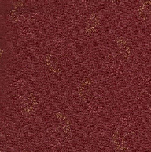 Collections Mill Book 1889-mørk rød med små blomster