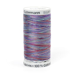 4109  Sulky Gûtermann Cotton 30, 300m,  blå/lilla/grønn flerfarget  bomullstråd