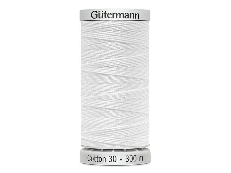 1001 Sulky Gûtermann Cotton 30, 300m, hvit ensfarget