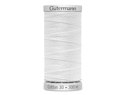 1001 Sulky Gûtermann Cotton 30, 300m, hvit ensfarget