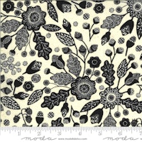 Maryland Linen-svarte blomster