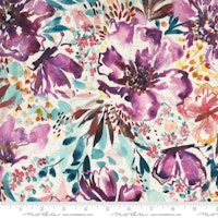 Sunshine Soul Linen Sunset-naturlin med blomster