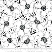Illustrations Paper- hvit med svarte blomster