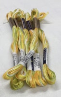 Farge 9004-Cosmo Seasons Variegated Embroidery Floss  yellowgreen