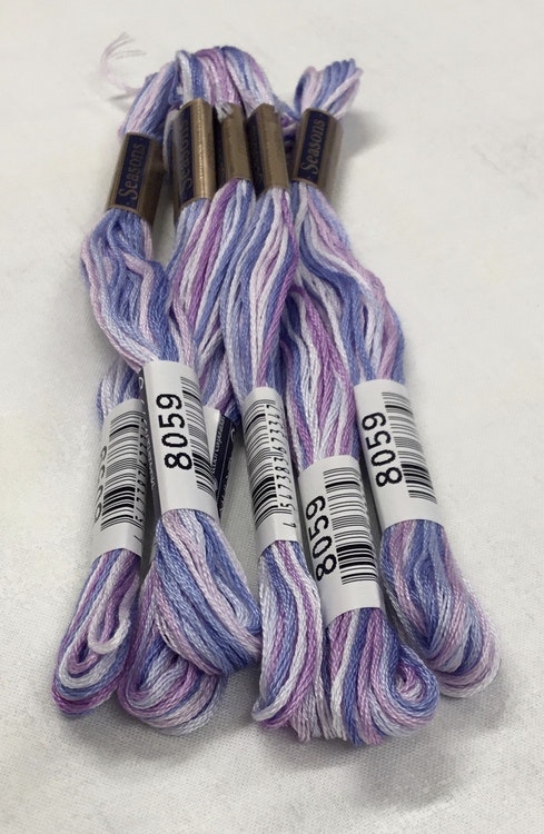 Farge 8059-Cosmo Seasons Variegated Embroidery Floss Purple/blues