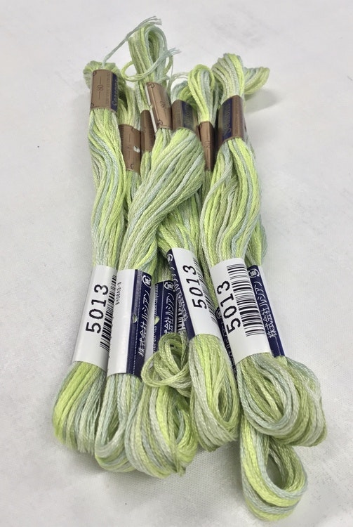 Farge 5013-Cosmo Seasons Variegated Embroidery Floss  light greens