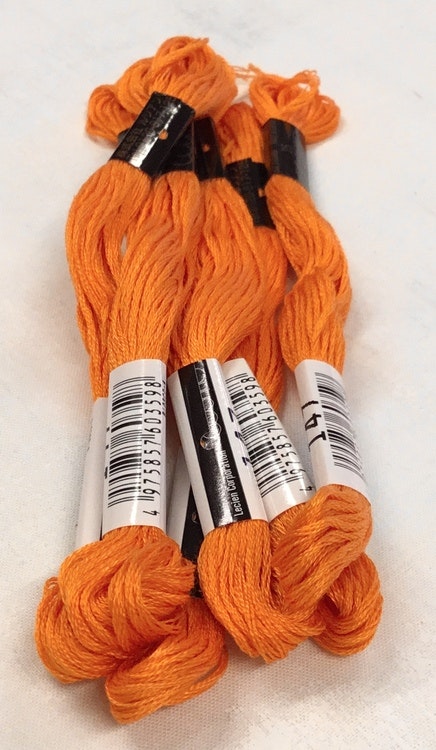 farge 147-Cosmo Cotton Embroidery Floss 8m Skein Vivid Orange Ocher