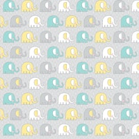 Adorable Alphabet-grå med lyseblå elefanter
