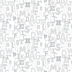 Adorable Alphabet-hvit med grå alfabet