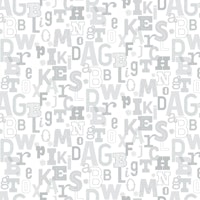 Adorable Alphabet-hvit med grå alfabet