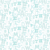 Adorable Alphabet.hvit med blå skrift
