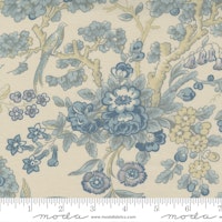 Regency Somerset White Gray-blå store blomster