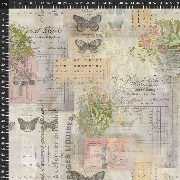 Tim Holtz Foundation- tekst ,tre og sommerfugler