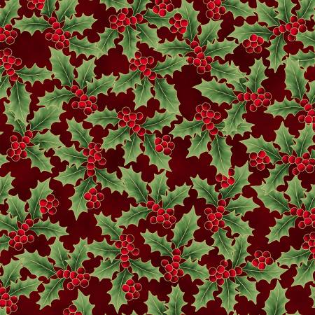 Holiday Wishes-rød med grønne kristorn