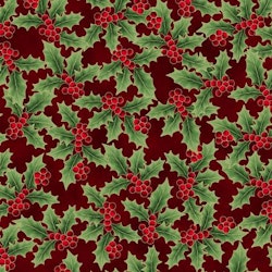 Holiday Wishes-rød med grønne kristorn