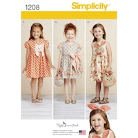 Simplicity1208- Kjole og hårbånd til barn