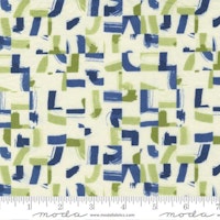 Collage-hvit med blå og grønne  mønster