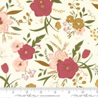 Evermore Lace-hvit med rosa og røde blomster