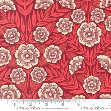 Flower Press Crimson- rød med hvite blomster