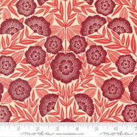 Flower Press Ecru Crimson- røde blomster