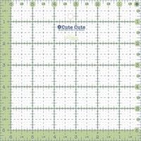 Cute cut grønn -firkant linjal -6,5 x 6,5 inch
