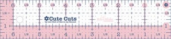 Cute cut rosa -rektangel linjal -1,5 x 6,5 inch inch