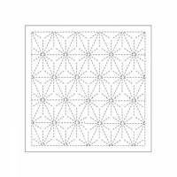 Sashiko sampler Traditional Design Asa-no-ha- Hvit