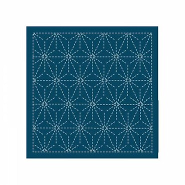 Sashiko sampler Traditional Design Asa-no-ha- Indigo