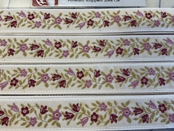 Pyntebånd-26mm-krem med blomster